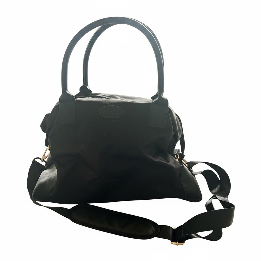 ECOSUSI Black Nylon Laptop Tote Bag Travel Duffle Shoulder Bag Work Weekend